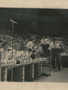 The North Branch High School Jazz Ensemble ar the State Wrestling Tournament in the 1980's